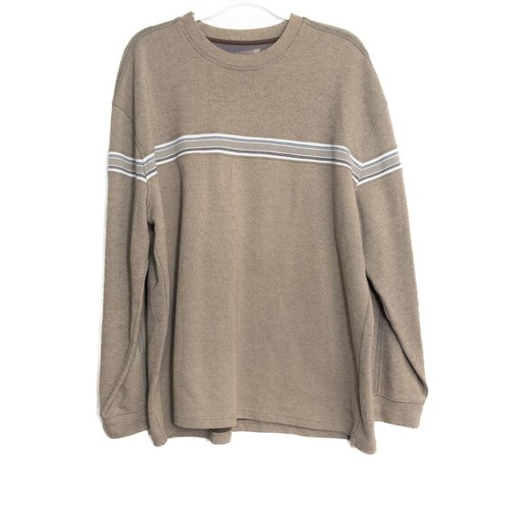 XG Size XL Vintage Inspired Mens Crewneck Sweater W/ Stripes Cotton Blend Ribbed - Picture 1 of 8